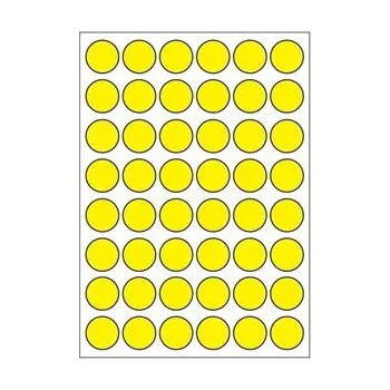 Samolepící etiketa Samolepicí etikety průměr 15 mm, A6 (10 ks) reflexní žluté