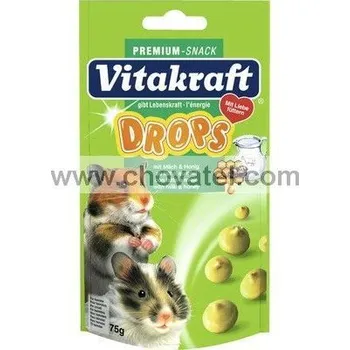 Krmivo pro hlodavce Vitakraft Drops Milch + Honig Hamster 75g