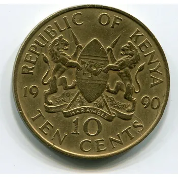 KEŇA. 10 cents 1990.