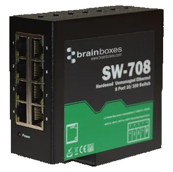 Switch Brainboxes SW-708 Hardened 10/100MBps Ethernet 8 Port Switch