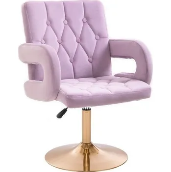 LuxuryForm DESIGN Kosmetická židle BOSTON VELUR na zlatém talíři - levandule