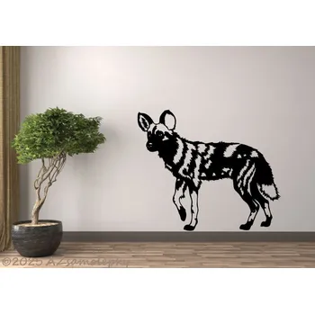 Samolepící dekorace Samolepky na zeď - Africký divoký pes - L (70 x 60 cm)