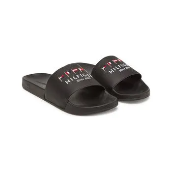 Pánské pantofle Tommy Hilfiger Nazouváky Flags Pool Slide FM0FM05431 Černá 41