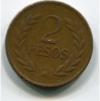 Sběratelství KOLUMBIE. 2 pesos 1977.
