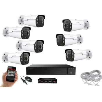 Kompletní kamerový systém MS AI IP Aktiv 7 kamerový set se switchem 5 Mpix WTube (6079K7B) (Monitorrs Security)