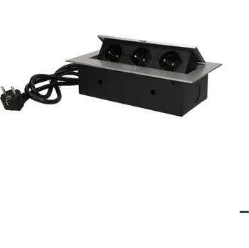 Elektrická zásuvka výklopná zásuvka pro montáž do kuchyňských linek, kancelářských stolů