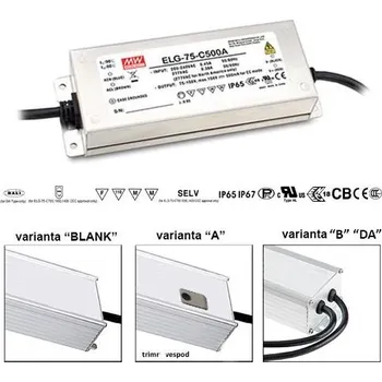 Elektroinstalační materiál Mean Well ELG-75-C350B-3Y Stmívatelný proudový zdr