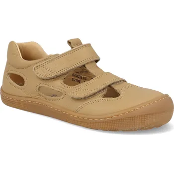 Dívčí sandály Barefoot dětské sandály Koel - Deen Napa taupe hnědé Velikost: 24