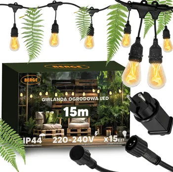 Vánoční dekorace BERGE LED venkovní girlanda 15m - 15xLED Atmospheric Fire FLAME BG-FLAME-1515