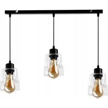 BERGE LED stropní závěsné svítidlo 3xE27, rolovací, průhledný čtverec P0009/3XK024