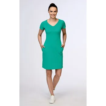 Dámské šaty Sportovní třpytivé zelené dámské šaty s raglánovými rukávy 7144 velikost L