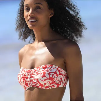 Dámské plavky Plavková pásová podprsenka s kosticemi Linao korálová/režná 85