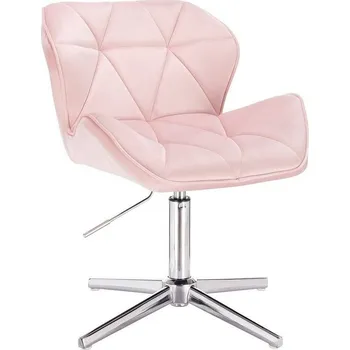 LuxuryForm DESIGN Kosmetická židle MILANO VELUR na stříbrném kříži - světle růžová