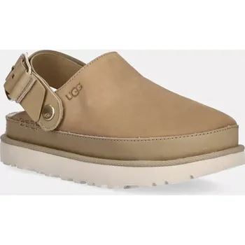 Dámské pantofle Nubukové pantofle UGG Goldenstar Villa Clog béžová barva, na platformě, 1169590-MDSD 1169590.MDSD 08X, EUR 36