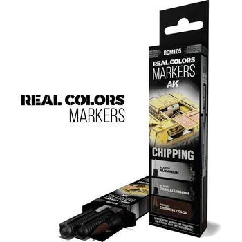 Modelářská barva AK Interactive RCM105 CHIPPING - SET 3 Real Colors (Set 3 markerů)