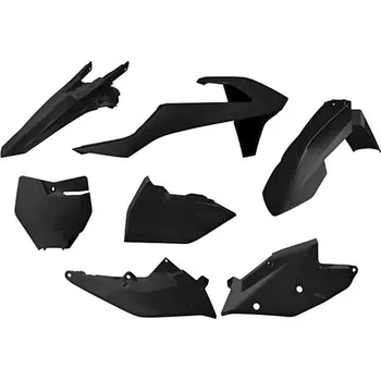 RTECH sada plastů KTM černá 6 dílů vč. levého krytu vzduch filtru