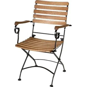 Sunfun Moni Zahradní židle s područkami, 55 × 57 × 88 cm, ocel, dřevo, přírodní 1302505