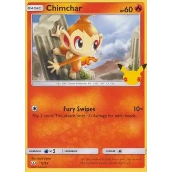 Sběratelská karetní hra Pokémon MCD25 012/025 Chimchar - McDonald's 25th Anniversary Stav: Near Mint, Verze: NORMAL