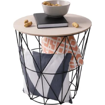 Obývací stěna Příruční stolek, přírodní/černá, NANCER TYP 1