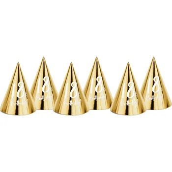 Party dekorace Párty čepičky na 18. narozeniny - zlaté 6 ks