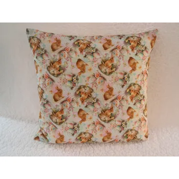 Povlak na dekorativní polštářek Pro útulný domov Zajíčci 40 x 40 cm