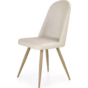 Jídelní židle Jídelní židle PELTA — kov, ekokůže, dekor dub / krémová