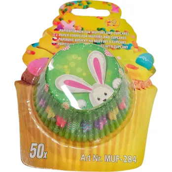 Velikonoční dekorace Alvarak Košíčky na muffiny Velikonoční zelené 50ks Varianta: Zajíček a vajíčka