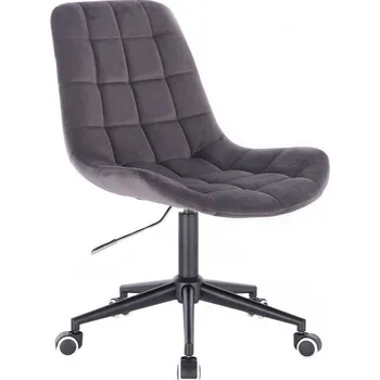 LuxuryForm DESIGN Kosmetická židle PARIS VELUR na černé podstavě s kolečky - šedá