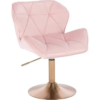 LuxuryForm DESIGN Kosmetická židle MILANO VELUR na zlatém talíři - světle růžová