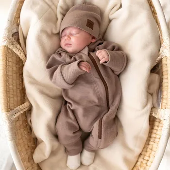 Overal na zip vaflový / béžový Velikost: 86