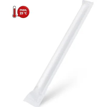 Jednorázové nádobí Slámka / brčko papírové JUMBO černé BUBBLE TEA hygienicky balené - 21 cm, prům. 12 mm / 40999