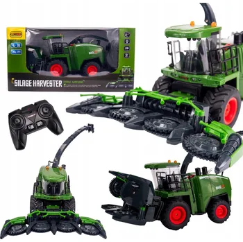 RC model auta Kombajn Hračka na Dálkové Ovládání RC Velký s Efektem Kouře, Světly a Pilotem - Zemědělec