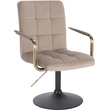 LuxuryForm DESIGN Židle VERONA GOLD VELUR na černém talíři - latte