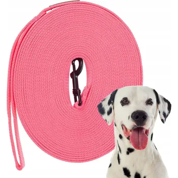 Vodítko pro psa TRENINGOVÉ VODÍTKO 5 metrů pro psa na procházky a běhání Ukory RŮŽOVÉ