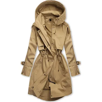 Plášť na kolo Světle hnědý plášť s kapucí