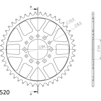 Řetězová sada pro motocykl Řetězová rozeta SUPERSPROX RFE-811:45-BLK černý 45 zubů, 520 SUZUKI DR 200 SE 1996-2015