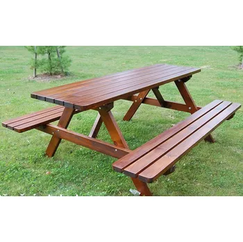 Zahradní sestava Krajča Pivní set z Borovice (Akční nabídka) Povrchová úprava dřeva: Bez nátěru, Síla materiálu a délka: Síla 26 mm, délka 160 cm