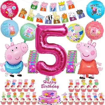 Balónek Narozeninová sada s balónky prasátko Peppa 5. - 44 ks