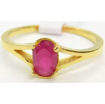 Prsten Klenoty Budín Zásnubní dámský zlatý prsten s velkým červeným rubínem 585/1,60gr vel. 54 HK1204 (Klenoty Budín Zásnubní dámský zlatý prsten s velkým červeným rubínem 585/1,60gr vel. 54 HK1204)