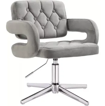 LuxuryForm DESIGN Kosmetická židle ADRIA VELUR na stříbrném kříži - šedá