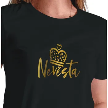 Dámské tričko, černé - Nevěsta, koruna 3XL