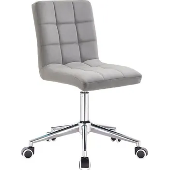 Židle TOLEDO VELUR na stříbrné podstavě s kolečky - světle šedá