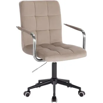 LuxuryForm DESIGN Kosmetická židle VERONA VELUR na černé podstavě s kolečky - latte