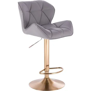 Barová židle LuxuryForm DESIGN Barová židle MILANO na zlatém talíři - šedá