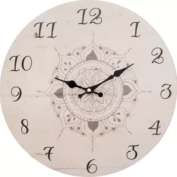 Hodiny Hodiny nástěnné dřevo Mandala pr. 34cm