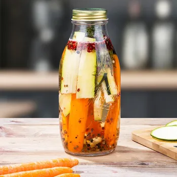 Haushalt international Skleněná láhev s víčkem, 1 l 493599