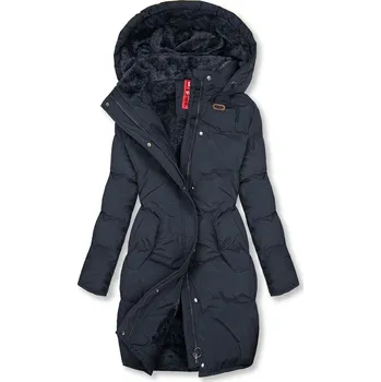 Tmavě modrá zimní bunda s plyšovou podšívkou