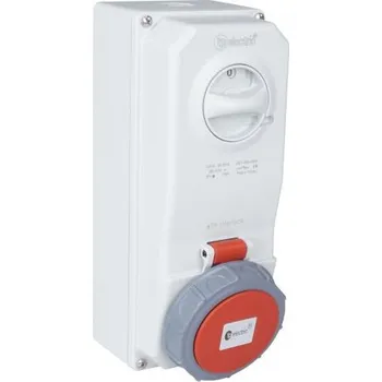 Elektrická zásuvka Nástěnná zásuvka s blokováním 16A 4 kolík, IP67