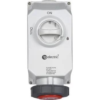 Elektrická zásuvka Nástěnná zásuvka s blokováním 63A 4 kolík, IP67