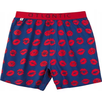 Boxerky VOLNÉ BOXERKY ATLANTIC MBX599 VALENTÝNSKÉ PÁNSKÉ ŠORTKY TMAVĚ MODRÉ XXL